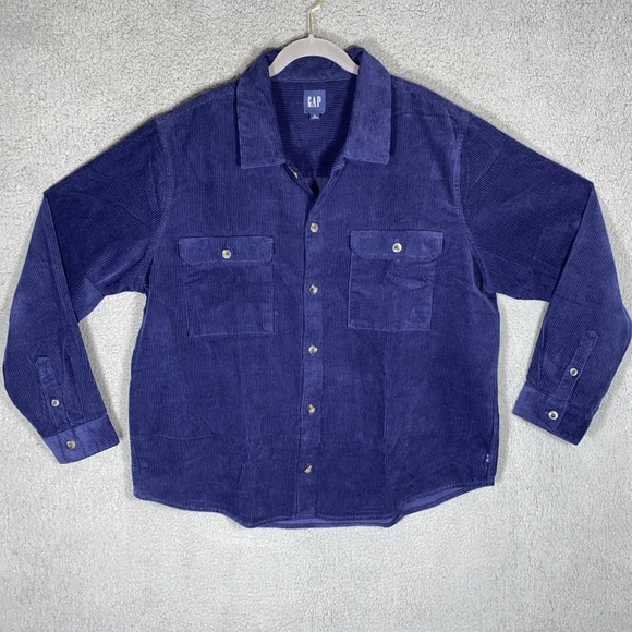 GAP Other - Gap Men's Sz XL Corduroy Long Sleeve Shirt  Navy Blue Nice Fade
